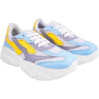 Shoetopia Women's Block Heel Sneakers Blue