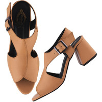Shoetopia Solid Pointed Toe Tan Pumps For Women & Girls /Eu37