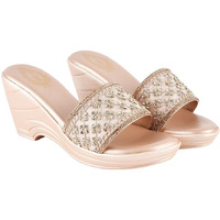 Shoetopia Girls R-1 Golden Wedge Sandal - 7 Uk (Girls-R-1-Golden)