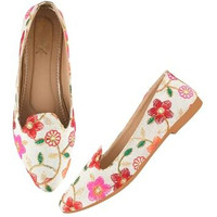 Shoetopai Women's Multi Ethnic Embroidered Slip-On Belly With Mirror Work  Traditional Multicolor Juttis For Casual & Festive Eu38