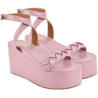 Shoetopia Stylish Braid Style Strap Mauve Platform Heels For Women & Girls /Uk8