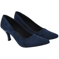 Shoetopia Women's Block Heel Pumps Blue /Eu35 / Uk2