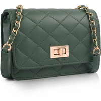 Adisa Women's Girls Quilted Cross Body Sling Bag (Sl5059-New) (Dark Green)