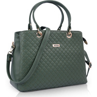 Adisa Quilted Handbag Shoulder Bag For Women And Girls With Detachable Sling Belt (Ad4077) (Dark Green)
