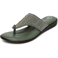 Ortho Joy Fancy Doctor Slipper For Women | Fancy Comfortable Footwear For Women Green Color