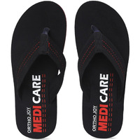 Ortho Joy Men's Comfortable Medicare Extra Soft Doctor Ortho Slippers (Black, 6 Uk)