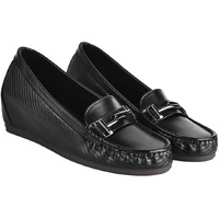 Shoetopia Smart Casual Buckle Detailed Black Loafers For Girls-Eu39