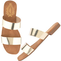 Shoetopia Embellished Stylish Golden Flats For Women /Eu42