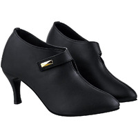 Shoetopia Women's Black Pointed Toe Heeled Bellies  Elegant Slip-On Pumps With Strap Detail | Office Shoes Eu36