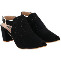 Shoetopia Girls Girls-Heel-1525 Black Heeled Sandal - 4 Uk (Girls-Heel-1525-Black)
