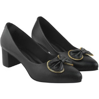 Shoetopia Pointed Toe Stylish Bow Black Pumps For Women & Girls /Eu39
