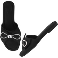 Shoetopia Women's Gf-16 Flat Sandal-8 Kids Uk (Gf-16-Black)-Eu41
