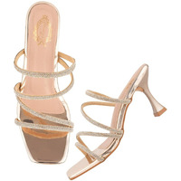 Shoetopia Golden Heels For Women /Eu37