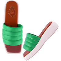 Shoetopia Women's P-97 Green Flat Sandal-4 Kids Uk (P-97-Green)-Eu37