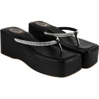 Shoetopia Girls P-Chain Black Wedge Sandal - 7 Uk (Girls-P-Chain-Black)