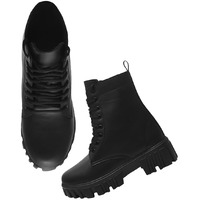 Shoetopia Women's Ankle Boot-7 Kids Uk (Girls-Bt-Tank-Black)-Eu40