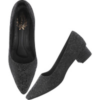 Shoetopia Embellished Shimmery Black Pumps For Women & Girls. /Eu39