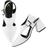 Shoetopia Solid Pointed Toe White Pumps For Women & Girls /Eu37