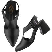Shoetopia Solid Pointed Toe Black Pumps For Women & Girls /Eu36