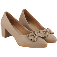 Shoetopia Pointed Toe Stylish Bow Beige Pumps For Women & Girls /Eu39