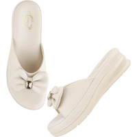 Shoetopia Comfortable Cream Platform Heels For Women & Girls /Eu36
