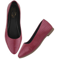 Shoetopia Women's Cherrytextured Bellies  Stylish Pointed Toe Flats For Office, Casual & Daily Eu41