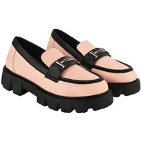 Shoetopia Front Buckle Detailed Peach Loafers For Women & Girls /Uk7-Eu40