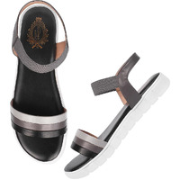 Shoetopia Women's Flat Sandal-8 Kids Uk (Snd-Time-Black)-Eu41