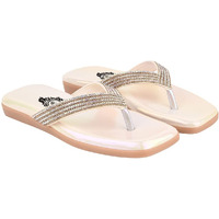 Shoetopia Women's Wedge Heel Sandal, 6, Beige