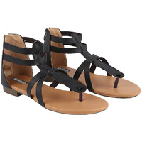 Shoetopia Girls Girls-Glc Black Flat Sandal - 6 Uk (Girls-Glc-Black)