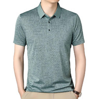 Toplot T Shirt For Men || Men Casual T-Shirt || Regular Fit || Printed Polo (Printed-Polo-5218-Green-L)