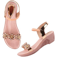 Shoetopia Women's Girls-Fancy-903 Wedge Sandal-4 Kids Uk (Girls-Fancy-903-Pink)-Eu37