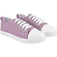 Shoetopia Smart Casual Lace-Up Peach Sneakers For Women & Girls