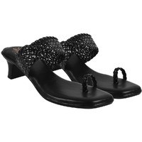 Shoetopia Girls Ap-64 Black Heeled Sandal - 7 Uk (Girls-Ap-64-Black)