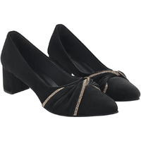 Shoetopia Rhinestone Decor Pointed Toe Stylish Black Pumps For Women & Girls /Eu38