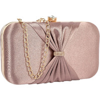 Adisa Bow Formal Party Clutch With Gold Chain For Women And Girls (Cl102-Bro)