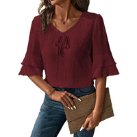 Toplot Fashion Women Tops || Shirt For Woman || Trendy Top For Women || Western Tops For Woman Stylish || Single (Pop-Tshirt-5231-Maroon-L)