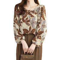 Toplot Women Shirt || Tops For Women || Western Tops For Woman Stylish || Trendy Tops || Oversized (Printed-Top-5233-Brown-Xl)