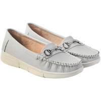Shoetopia Buckle Detailed Casual Grey Loafers For Women & Girls /Eu36