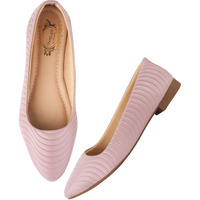 Shoetopia Women's Mauvetextured Bellies  Elegant Slip-On Flats With Wavy Design For Daily, Office & Casual Eu38 Purple