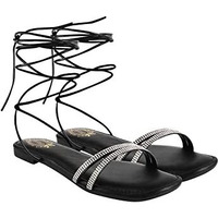 Shoetopia Girls Robot Black Flat Sandal - 8 Uk (Girls-Robot-Black)