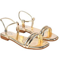Shoetopia Girls Snd-126 Golden Flat Sandal - 7 Uk (Girls-Snd-126-Golden)