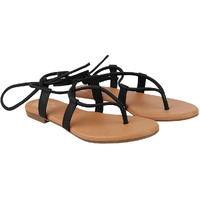 Shoetopia Girls Roman Black Flat Sandal - 7 Uk (Girls-Roman-Black)