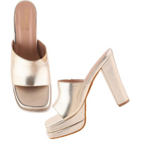 Shoetopia Women's Heeled Sandal-5 Kids Uk (Girls-Hippo-Golden)-Eu38