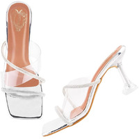 Shoetopia Women's Heeled Sandal-4 Kids Uk (Girls-Heel-Muskan-Silver)-Eu36