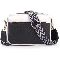 Adisa Women's Girls Color Block Cross Body Sling Bag With Printed Belt (Sl5150-Bla-Whi)