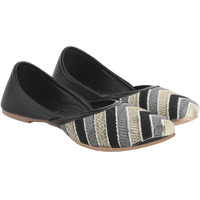 Shoetopia Emberoidered Black Bellies For Women & Girls /Eu38