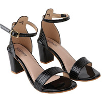 Shoetopia Girls Girls-Hn-1550 Black Heeled Sandal - 5 Uk (Girls-Hn-1550-Black)