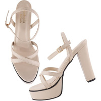 Shoetopia Women's Heeled Sandal-5 Kids Uk (Girls-Fast-Cream)-Eu38