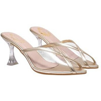 Shoetopia Classy Transparent Style Golden Pumps For Women & Girls /Eu38